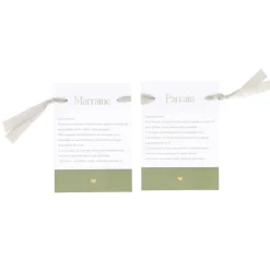 2 CARTES DEMANDE PARRAIN MARRAINE 10X15CM VERT