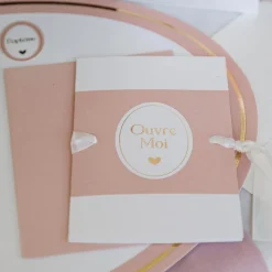 2 CARTES DEMANDE PARRAIN MARRAINE 10X15CM ROSE