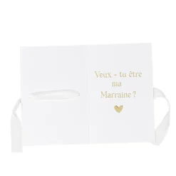 2 CARTES DEMANDE PARRAIN MARRAINE 10X15CM ROSE