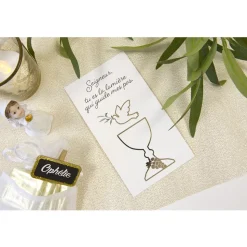 6 CARTES DE REMERCIEMENTS COMMUNION BLANC ET OR