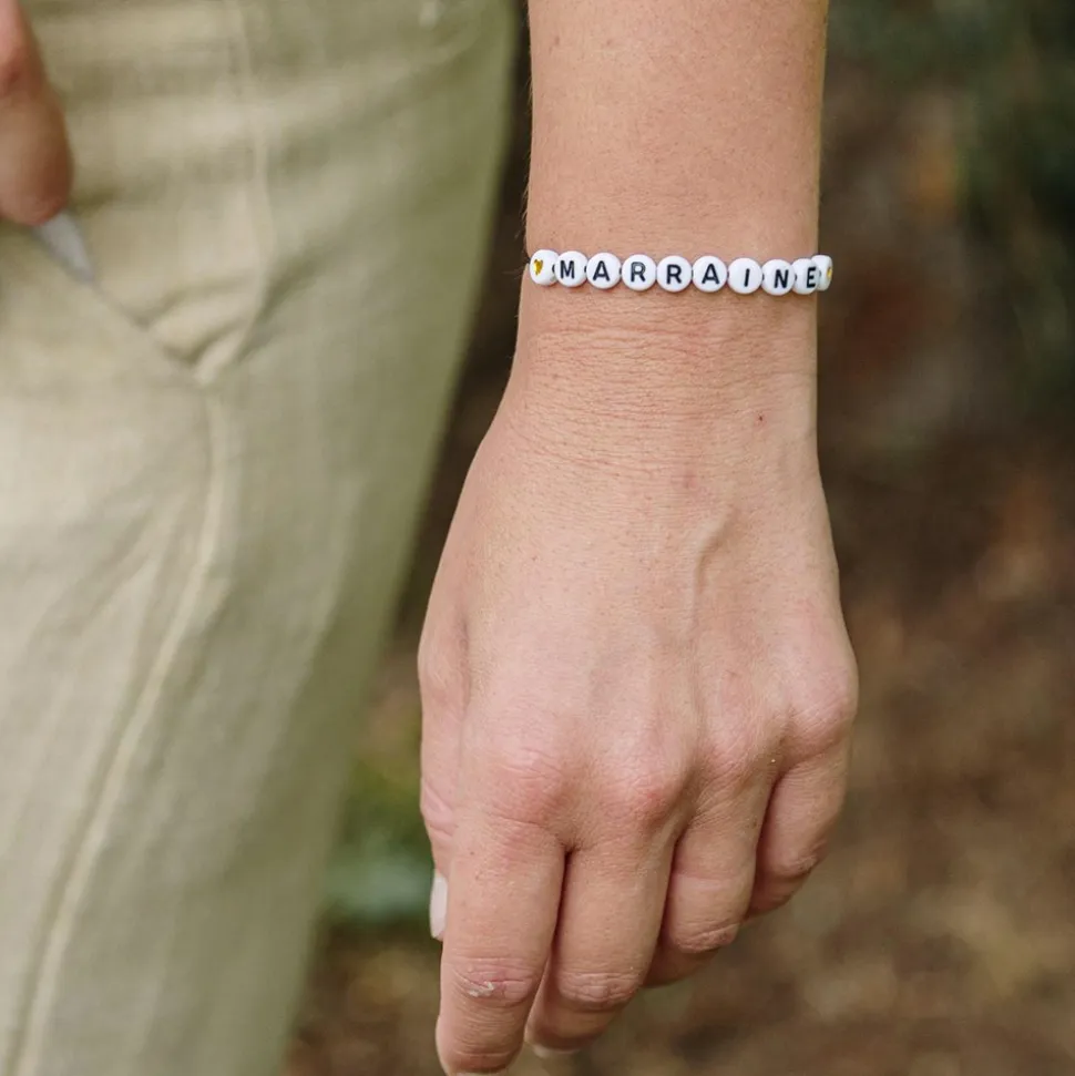 CARTON BRACELET DEMANDE MARRAINE 8.5CM BLEU
