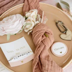 CARTON BRACELET DEMANDE MARRAINE 8.5CM ROSE