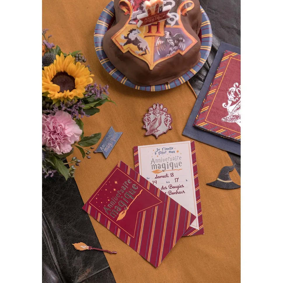 6 CARTONS INVITATION ANNIVERSAIRE SORCIER 11X17CM