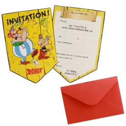 8 CARTONS INVITATION ASTÉRIX OBÉLIX HÉROS 10X15CM