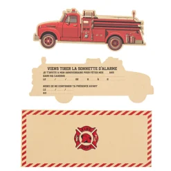 8 CARTONS INVITATION ENVELOPPES POMPIER 18X7CM