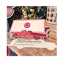 8 CARTONS INVITATION ENVELOPPES POMPIER 18X7CM