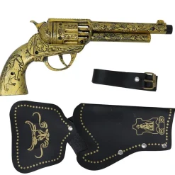 CARTOUCHIÈRE COW-BOY FAR WEST MARRON AVEC PISTOLET