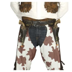 CARTOUCHIÈRE DOUBLE NOIRE AVEC PISTOLETS ADULTE