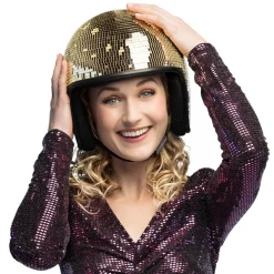 CASQUE BOULE À FACETTES DISCO OR ADULTE