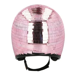 CASQUE BOULE À FACETTES DISCO ROSE ADULTE