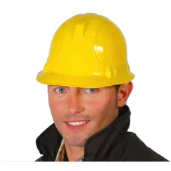 CASQUE DE CHANTIER PLASTIQUE JAUNE ADULTE