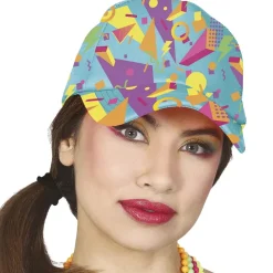 CASQUETTE BARIOLÉ BLEU ANNÉES 80 ADULTE