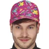 CASQUETTE BARIOLÉ ROSE ANNÉES 80 ADULTE