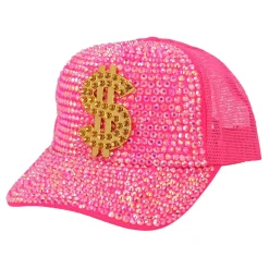 CASQUETTE CAMIONNEUR ROSE DOLLARS OR ADULTE