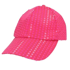 CASQUETTE FESTIVE SEQUINS FLUO ROSE ADULTE