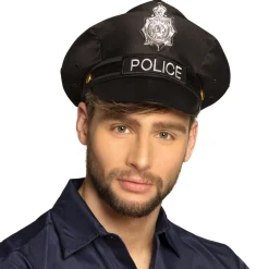 CASQUETTE NOIRE OFFICIER DE POLICE ADULTE
