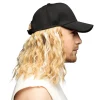 CASQUETTE PERRUQUE CHEVEUX LONGS BLOND ADULTE