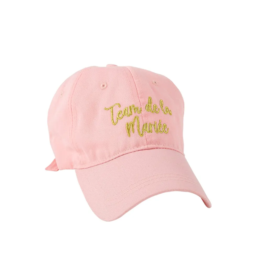 CASQUETTE POLYESTER ROSE TEAM DE LA MARIÉE ADULTE
