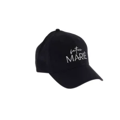 CASQUETTE TISSU NOIR FUTUR MARIÉ RÉGLABLE HOMME