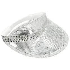 CASQUETTE VISIÈRE FACETTES DISCO ARGENT ADULTE