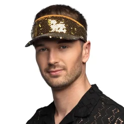 CASQUETTE VISIÈRE SEQUINS OR ADULTE