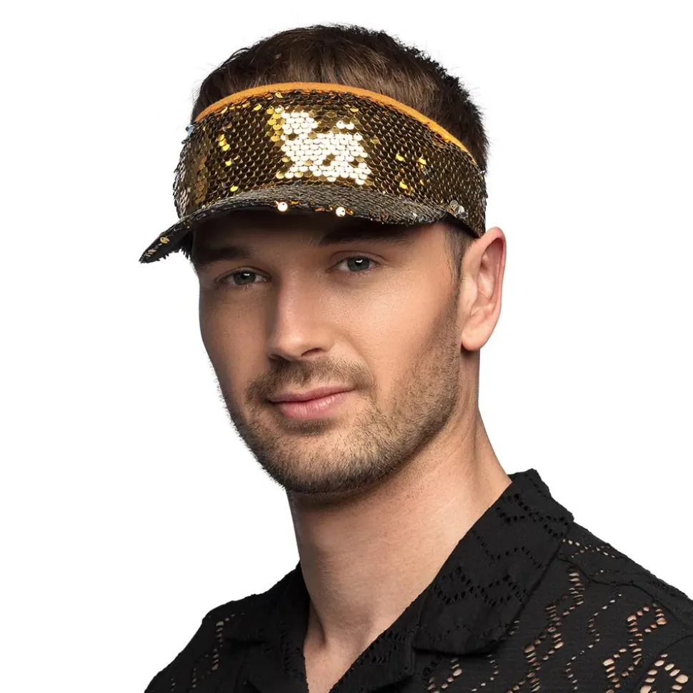 CASQUETTE VISIÈRE SEQUINS OR ADULTE