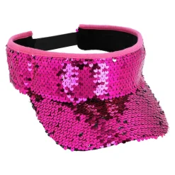 CASQUETTE VISIÈRE SEQUINS ROSE FUCHSIA ADULTE