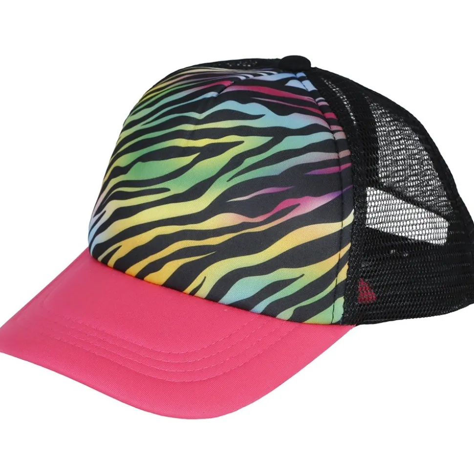 CASQUETTE ZÉBRÉ ANNÉES 80 MULTICOLORE FEMME