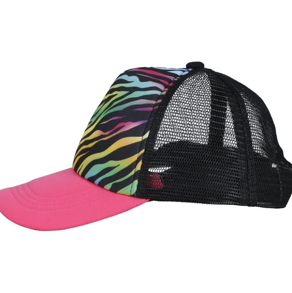 CASQUETTE ZÉBRÉ ANNÉES 80 MULTICOLORE FEMME