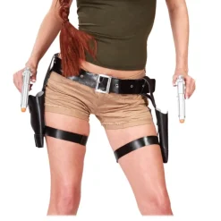 CEINTURE DOUBLE HOLSTER CUISSES AVEC PISTOLETS