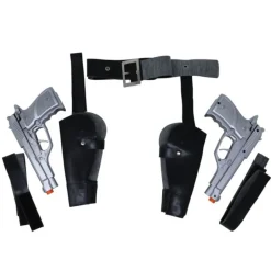 CEINTURE DOUBLE HOLSTER CUISSES AVEC PISTOLETS