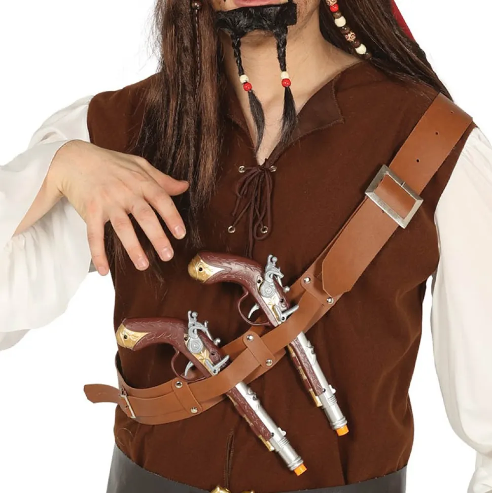 CEINTURE THORACIQUE 2 PISTOLETS À SILEX PIRATE