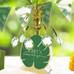 CENTRE DE TABLE ANNIVERSAIRE TROPICAL PARTY 29X24CM