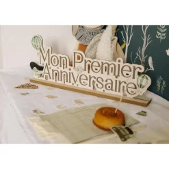 CENTRE DE TABLE ANNIVERSAIRE MONTGOLFIÈRE 37.5X15CM