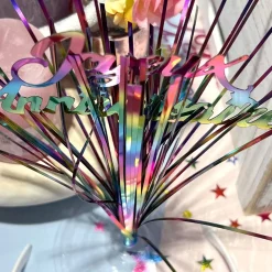 CENTRE DE TABLE ANNIVERSAIRE MULTICOLORE