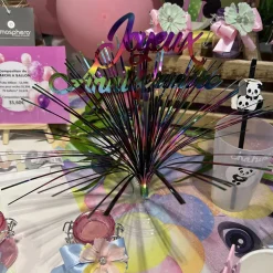 CENTRE DE TABLE ANNIVERSAIRE MULTICOLORE