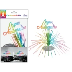 CENTRE DE TABLE ANNIVERSAIRE MULTICOLORE