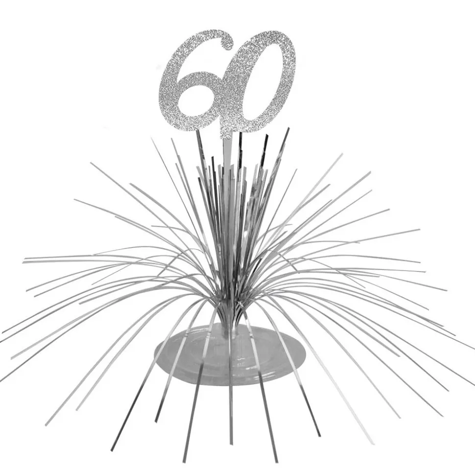 CENTRE DE TABLE 60 ANS ARGENT