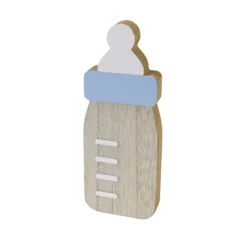 CENTRE DE TABLE BIBERON BOIS 16CM BLEU