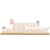 CENTRE DE TABLE BOIS ANNIVERSAIRE FAIRY 40.5X13CM