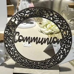 CENTRE DE TABLE BOIS COMMUNION 14.5X14X4CM NATURE