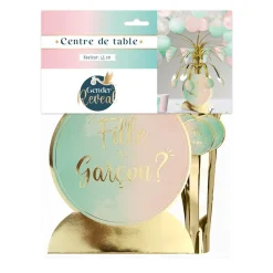 CENTRE DE TABLE CARTON GENDER REVEAL 45CM OR