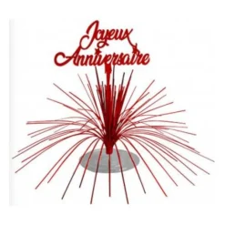 CENTRE DE TABLE FONTAINE ANNIVERSAIRE 27CM ROUGE