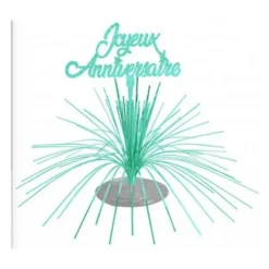 CENTRE DE TABLE FONTAINE ANNIVERSAIRE 27CM VERT