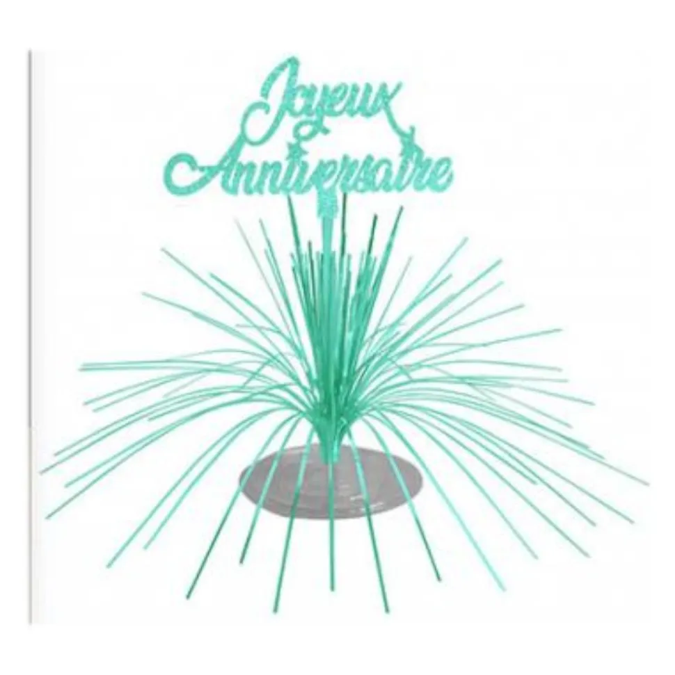 CENTRE DE TABLE FONTAINE ANNIVERSAIRE 27CM VERT