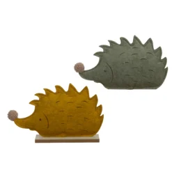 CENTRE DE TABLE HÉRISSON 23.5X15CM JAUNE OU VERT