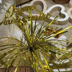 CENTRE DE TABLE JOYEUX ANNIVERSAIRE OR