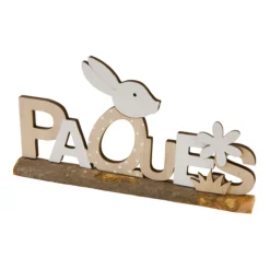 CENTRE DE TABLE PAQUES LAPIN BUCHETTE 10X20X2.5CM