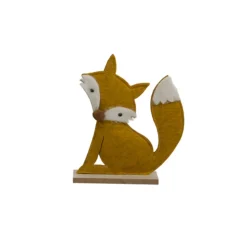CENTRE DE TABLE RENARD FEUTRE 30CM JAUNE OU VERT
