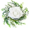 CENTRE DE TABLE ROSE ET FEUILLAGE 18 CM